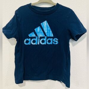 adidas Children’s Short Sleeve T-Shirt Blue Crewneck 2T Graphic T Sporty Ocean